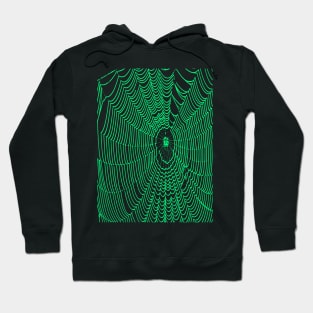 Artistic Halloween Spider Web Cobweb Doodle In Turquoise Hoodie